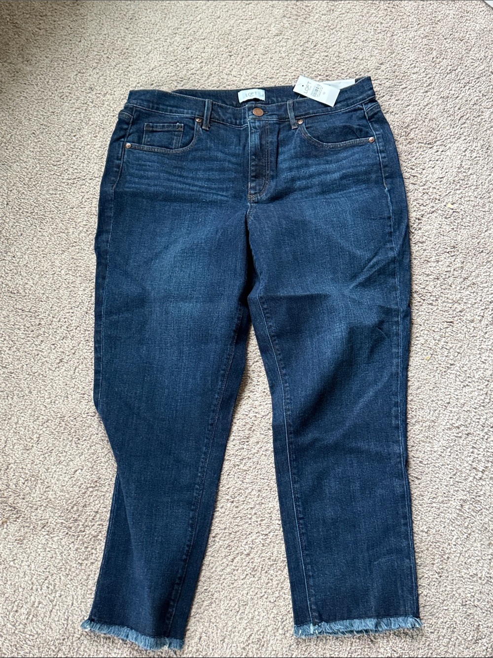 LOFT Dark Blue Ankle Crop Jeans